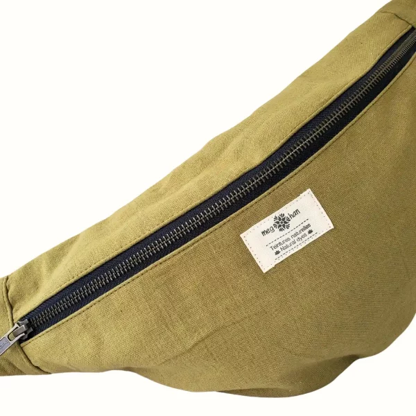 Sac banane en tissu kaki - Teinture naturelle – Image 2