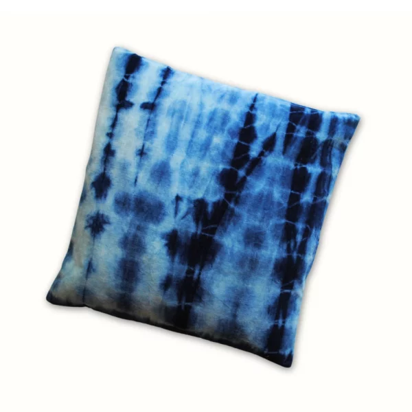 Coussin déco en velours de coton et Indigo