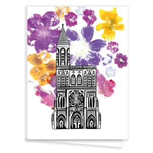 Carte de vœux originale florale Cathédrale