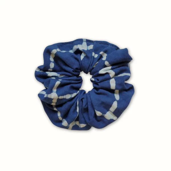 Chouchou tissu bleu indigo - batik