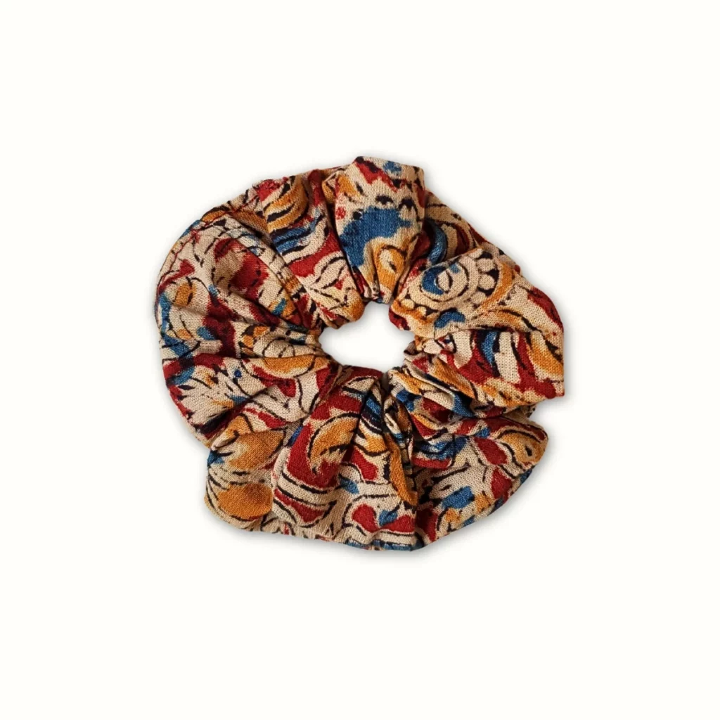 Chouchou tissu coloré kalamkari – block print