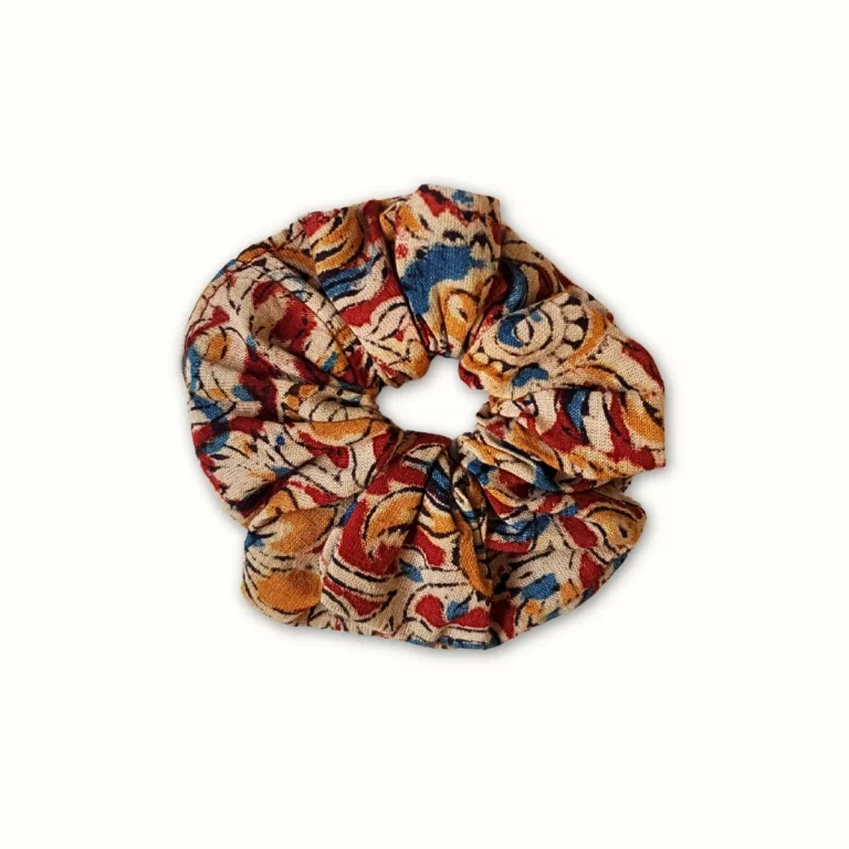 Chouchou tissu coloré kalamkari - block print