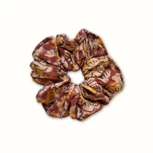 Chouchou tissu rose kalamkari - block print