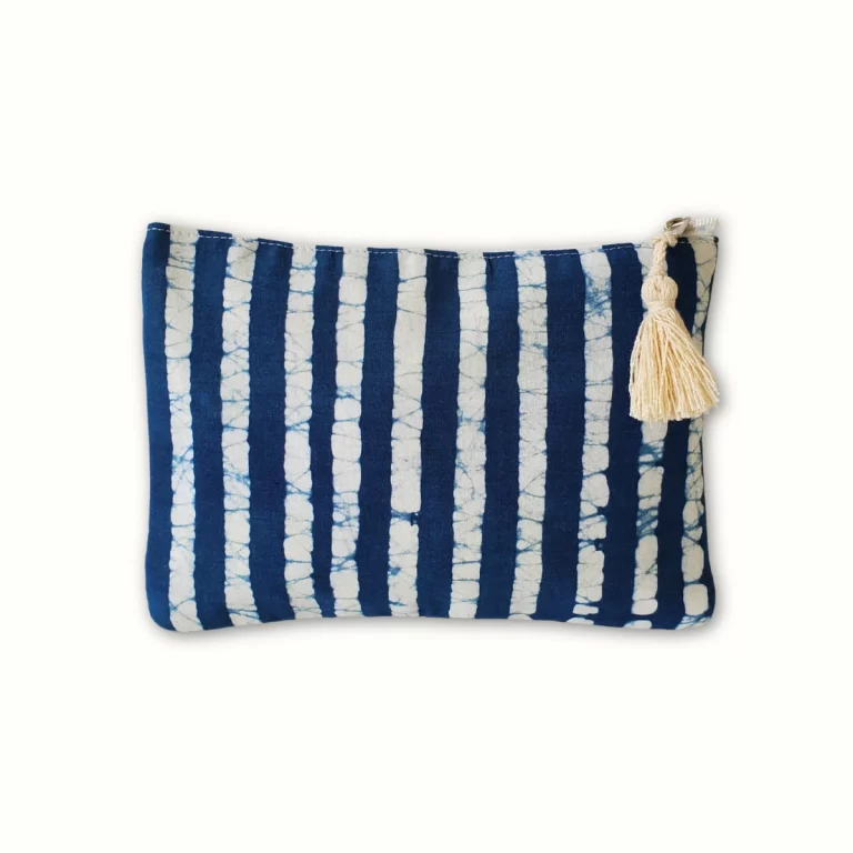 Pochette en tissu plate 21x15 - Dabu bleu