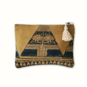 Pochette en tissu zippée et teinture naturelle jaune