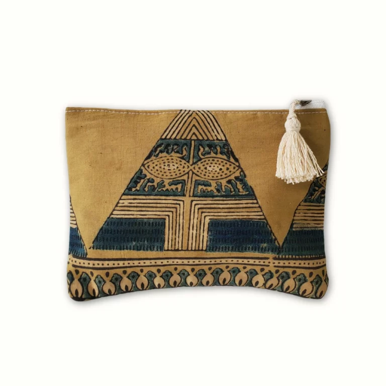 Pochette en tissu plate 21×15 – Block jaune