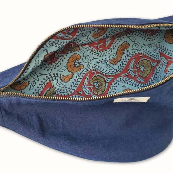Sac banane en tissu bleu Teinture naturelle – Image 4