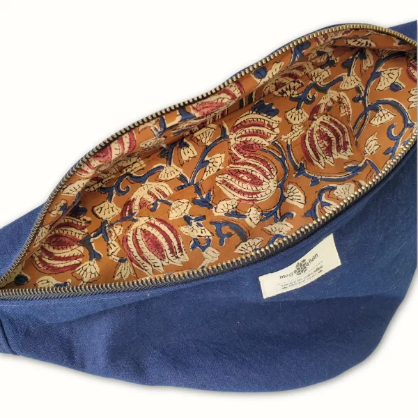 Sac banane en tissu bleu Teinture naturelle – Image 5