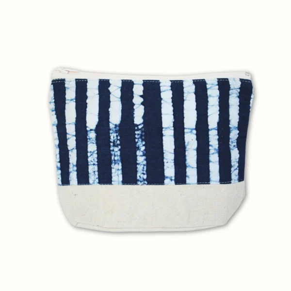 Petite pochette en tissu 18x15 - Batik bleu