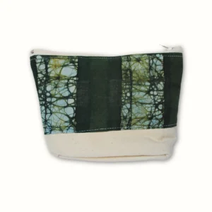 Petite pochette en tissu 18x15 - Batik vert