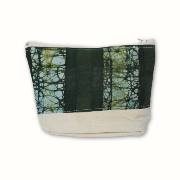 Petite pochette en tissu 18x15 - Batik vert