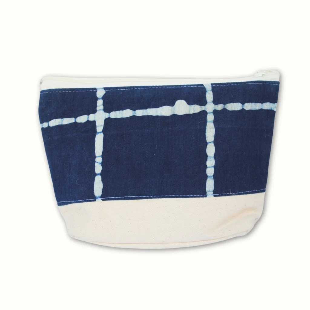 Petite pochette en tissu 18×15 – Dabu indigo