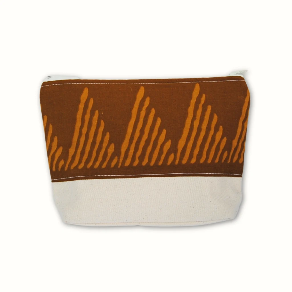 Petite pochette en tissu 18×15 – Motif marron