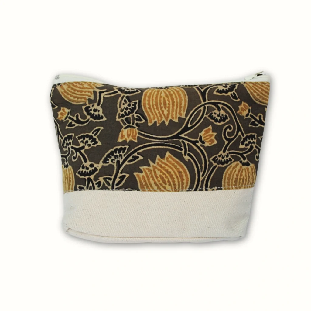Petite pochette en tissu 18×15 – Kalam marron