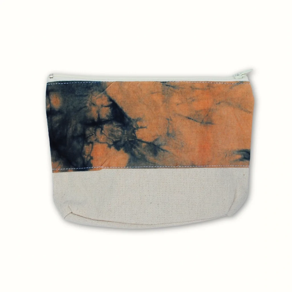 Petite pochette en tissu 18×15 – Shibori bleu