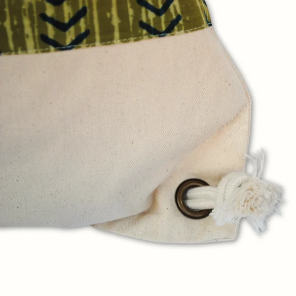 Sac à dos en toile léger vert 40x30 cm – Image 3