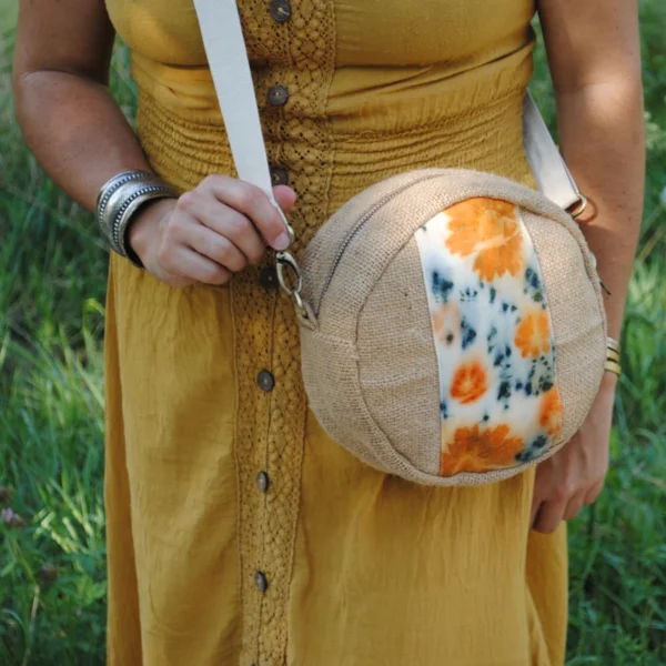 Sac à main en jute rond 20 cm - écoprint – Image 3