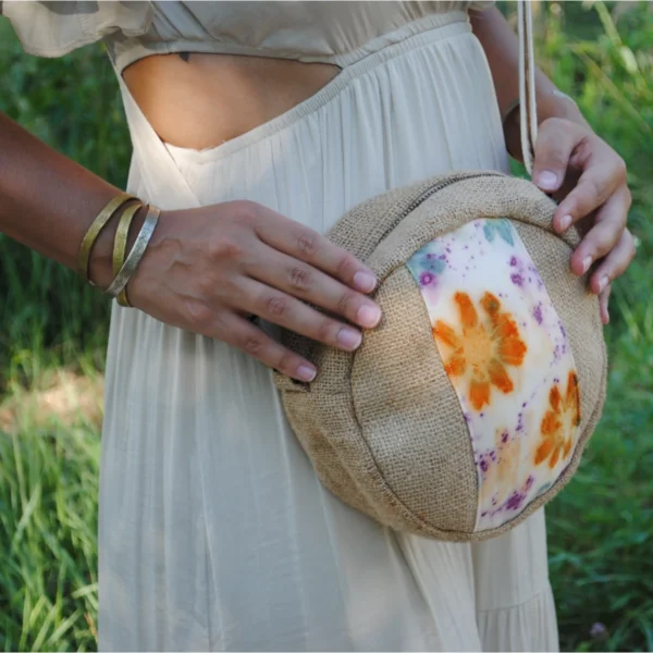 Sac à main en jute rond 20 cm - écoprint – Image 2