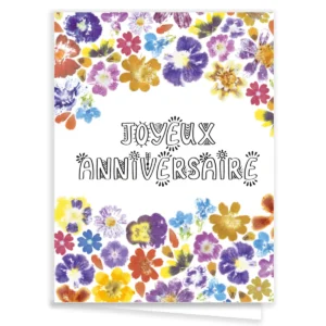 Carte de vœux originale fleurie anniversaire
