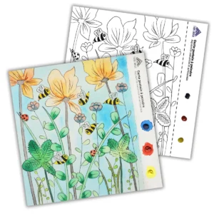 Carte de vœux DIY à peindre Abeilles & fleurs