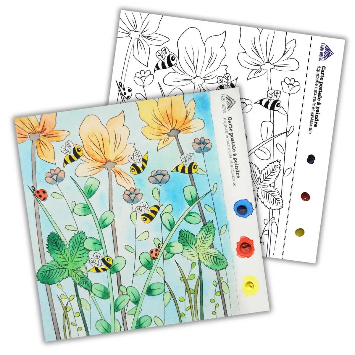 Carte de vœux DIY à peindre Abeilles & fleurs