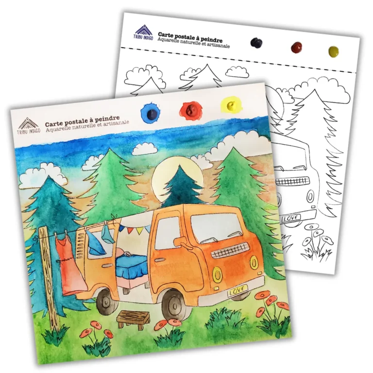 Carte de vœux DIY à peindre Van & Voyage