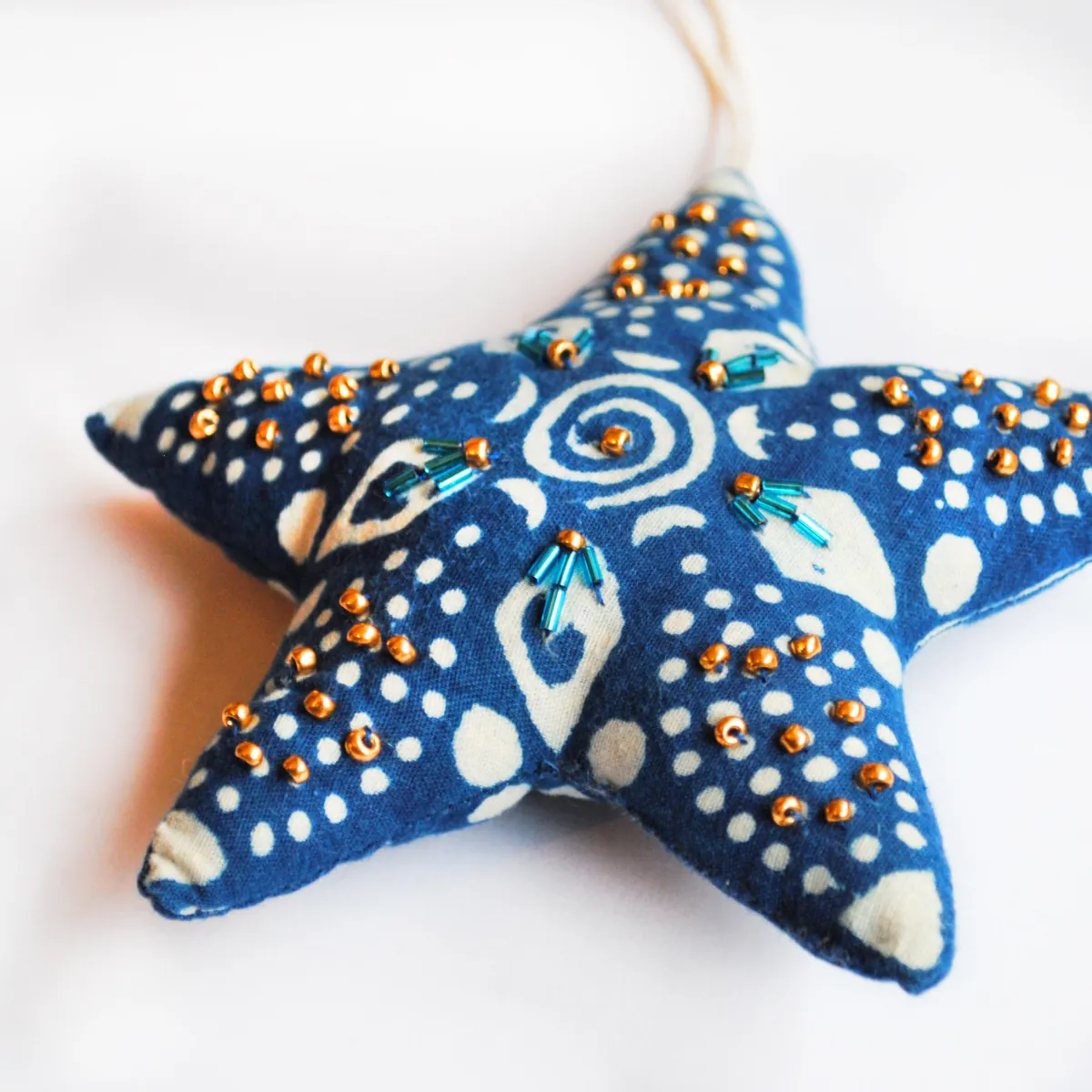 Étoile de Noël bleue Indigo 15x15 cm – Image 2