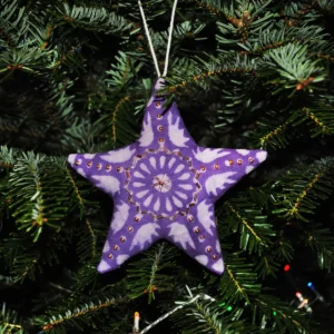 Étoile de Noël violette 15x15 cm