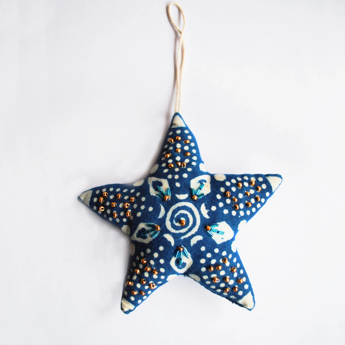 Étoile de Noël bleue Indigo 15x15 cm – Image 3