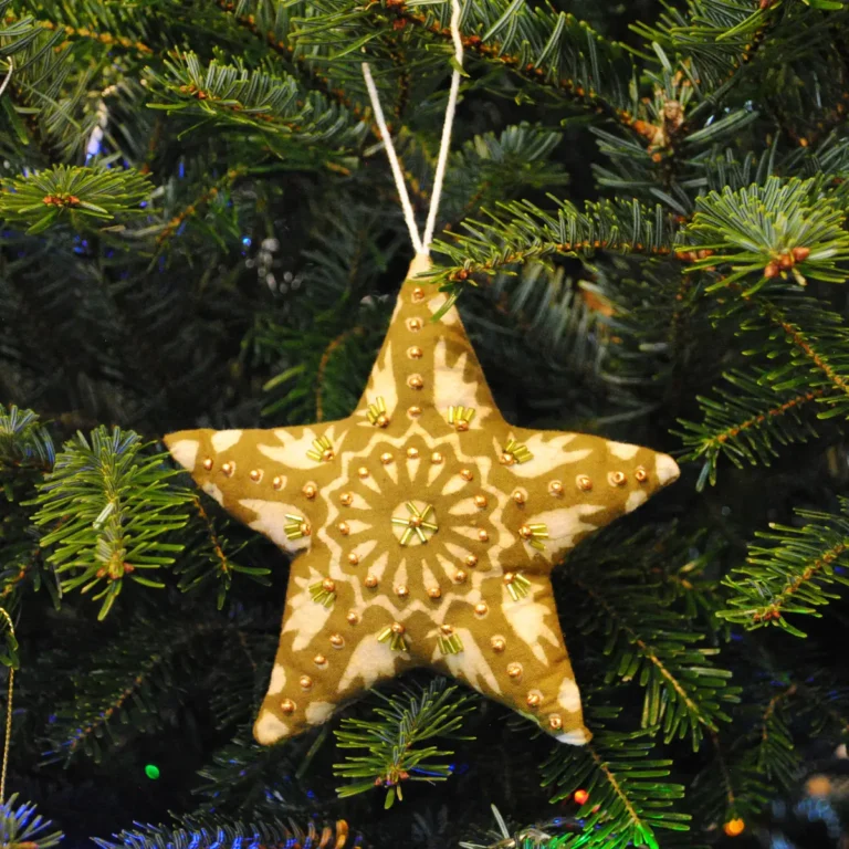 Étoile de Noël décorative Vert - 15x15 cm