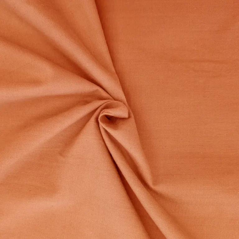 Tissu au mètre coton bio tissé orange 120g/m²