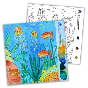 carte de vœux DIY fond marin à peindre