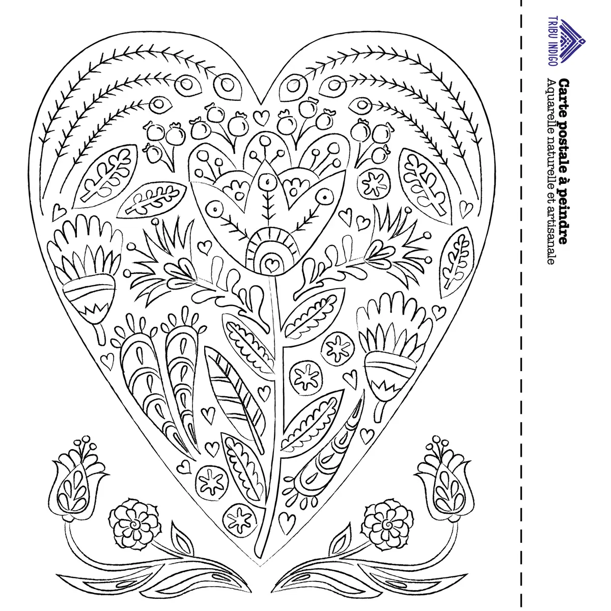 Carte de vœux DIY à peindre Cœur floral – Image 2