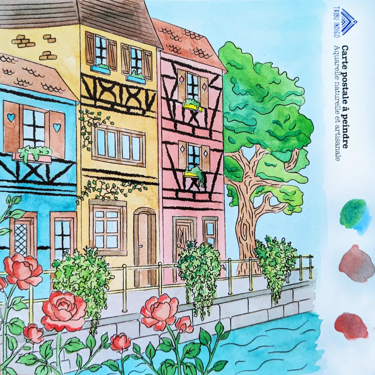 Carte de vœux DIY à peindre Canal fleuri – Image 2