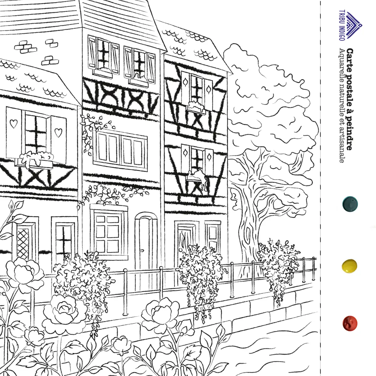 Carte de vœux DIY à peindre Canal fleuri – Image 3