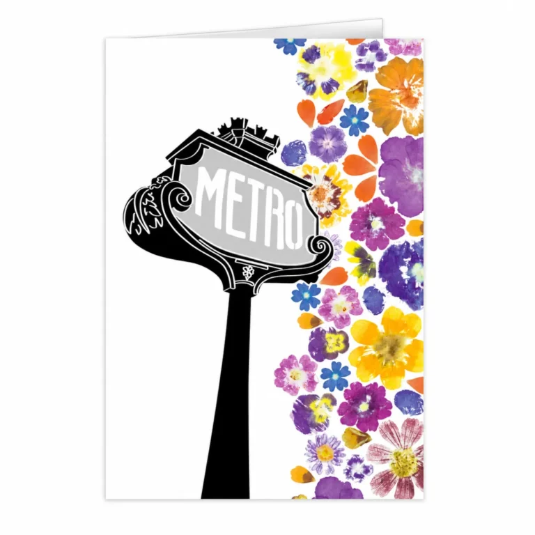 carte de vœux métro fleuri
