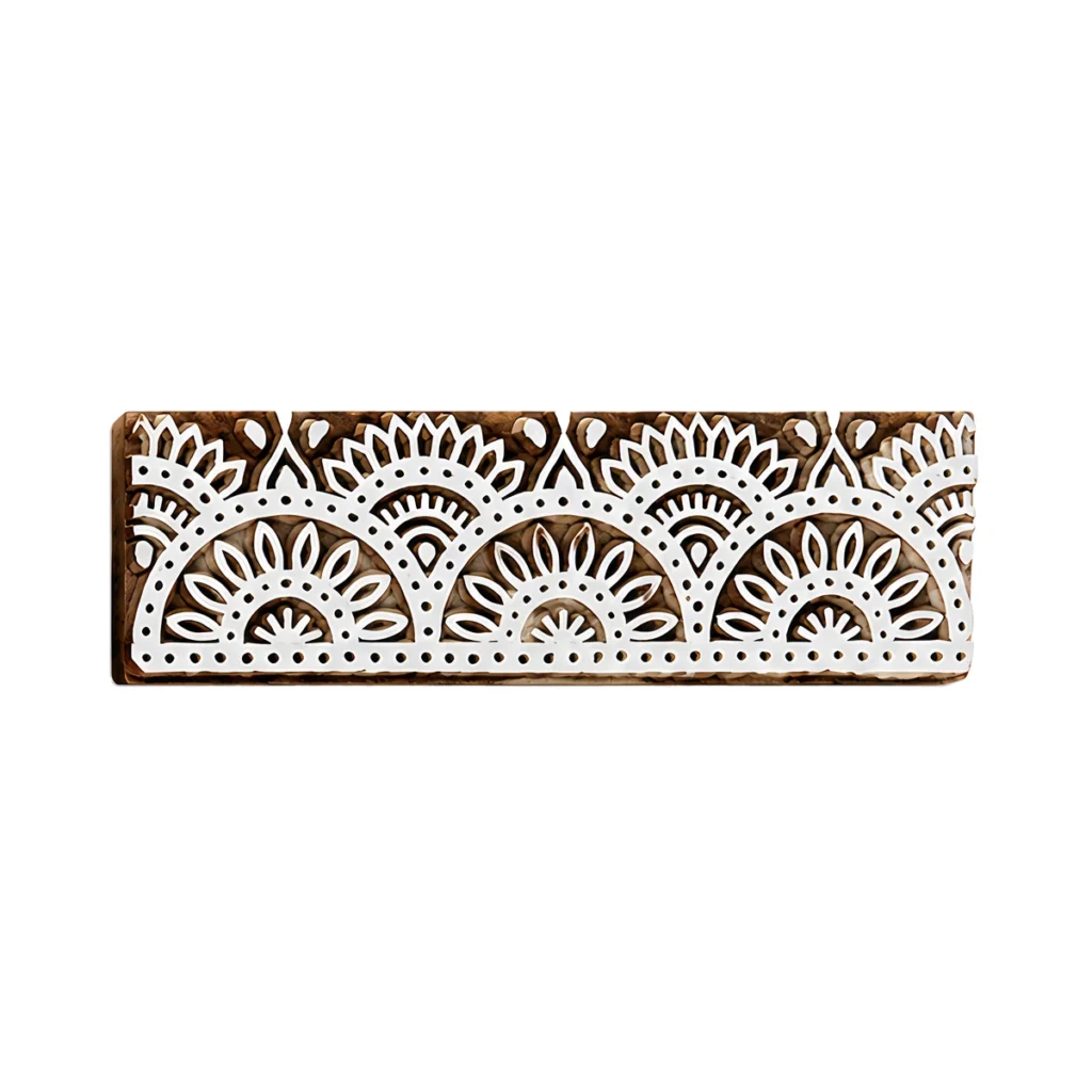 Tampon en bois bordure dentelle 10 cm