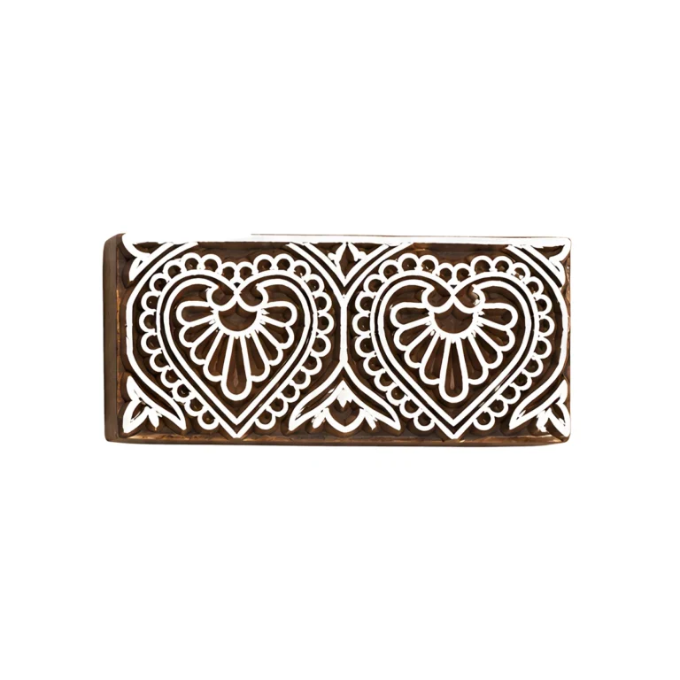 Tampon en bois bordure éventails 7,5 cm