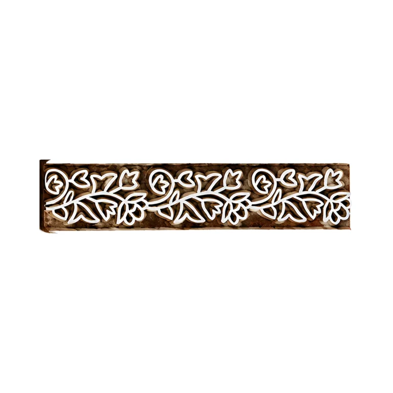 Tampon en bois bordure fleurie 10 cm
