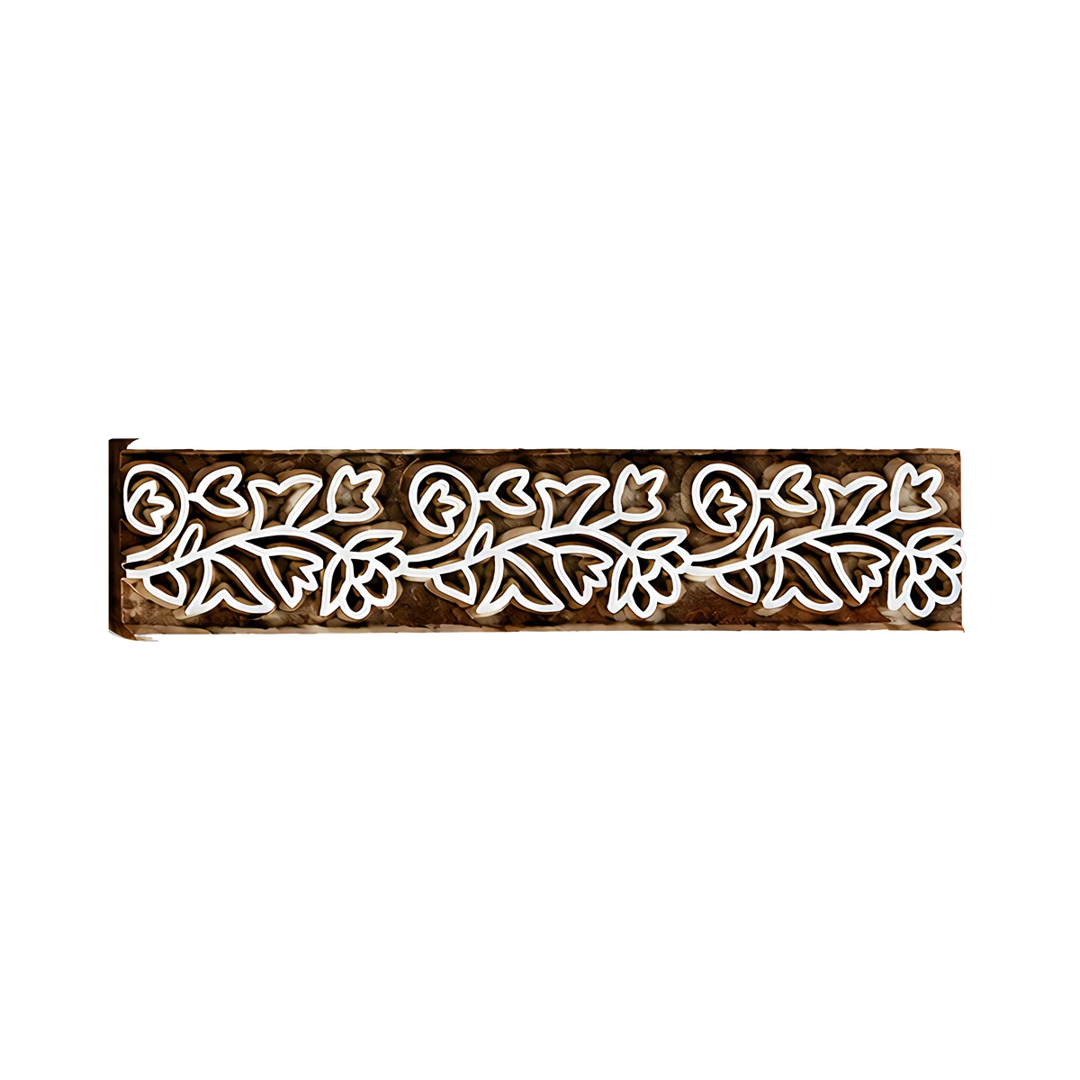 Tampon en bois bordure fleurie 10 cm