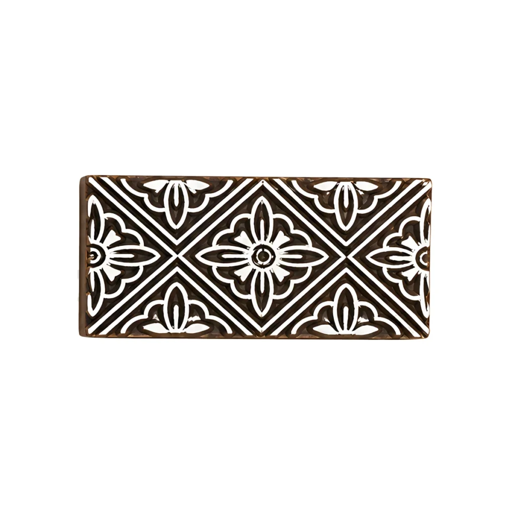Tampon en bois bordure losanges 7,5 cm