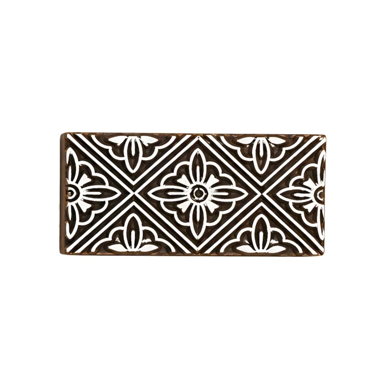 Tampon en bois bordure losanges 7,5 cm