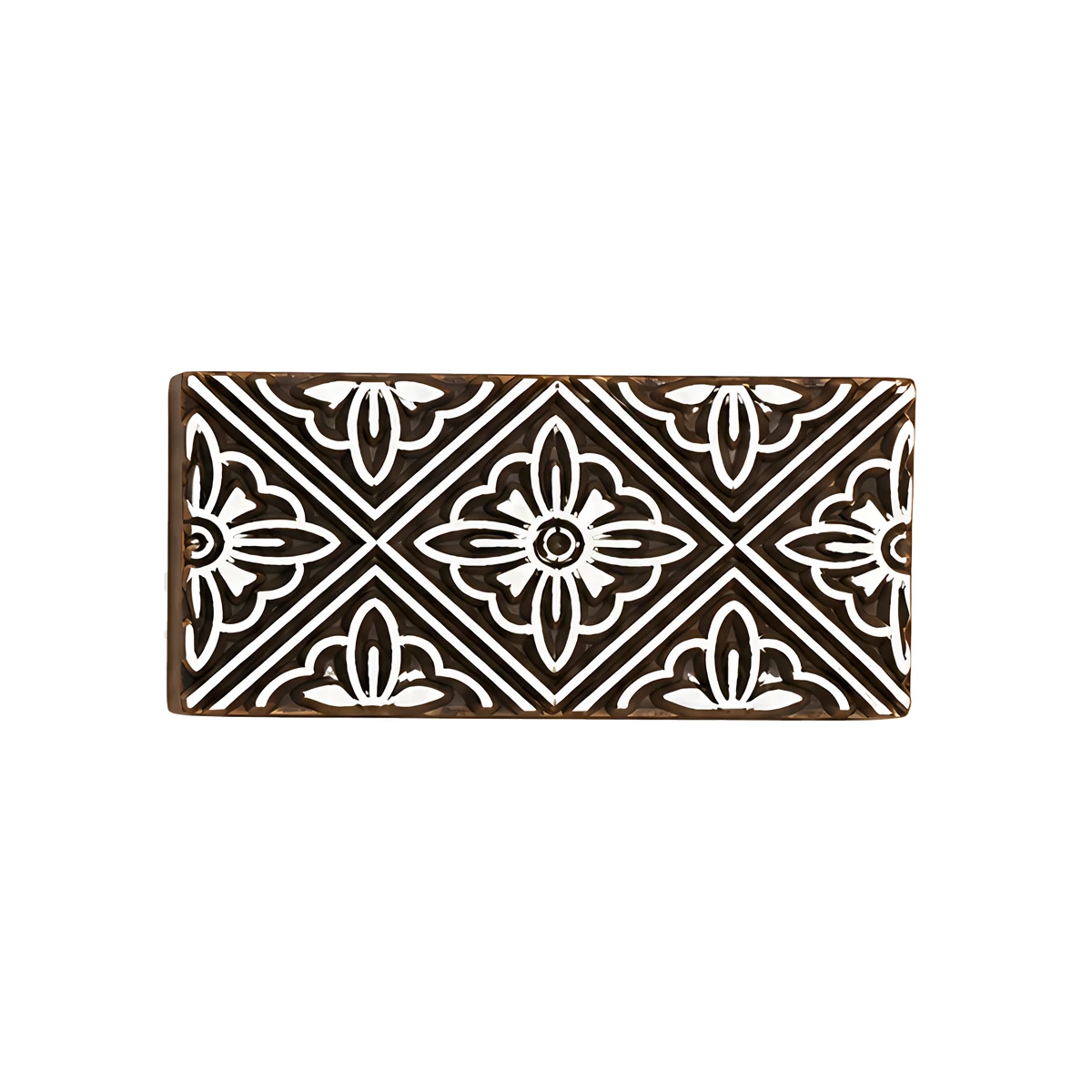 Tampon en bois bordure losanges 7,5 cm