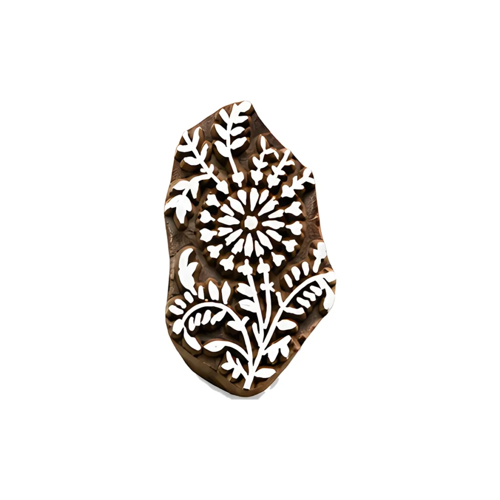 Tampon en bois branche fleurie 5 cm