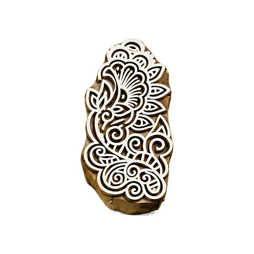 Tampon en bois cachemire fleuri 7,5 cm