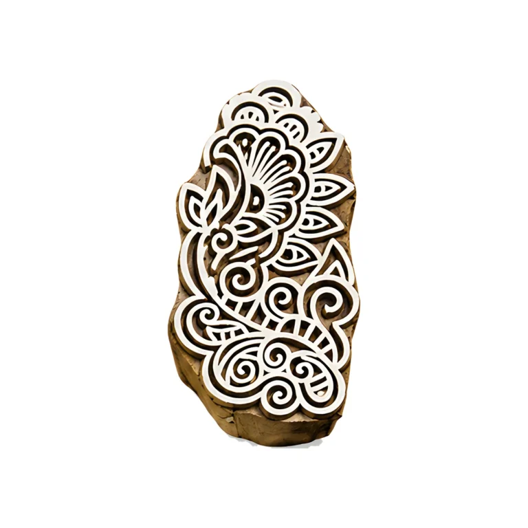 Tampon en bois cachemire fleuri 7,5 cm