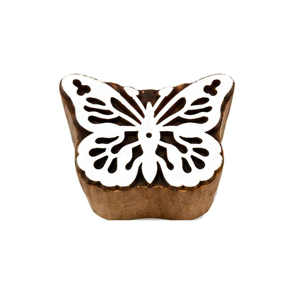 Tampon en bois papillon 5 cm